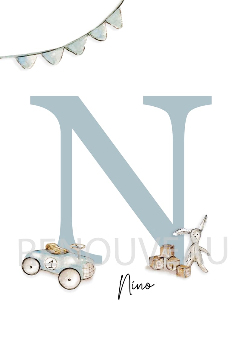 Affiche Lettrine Illustrée