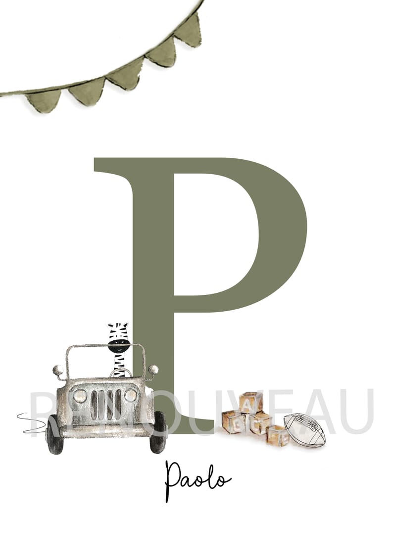 Affiche Lettrine Illustrée