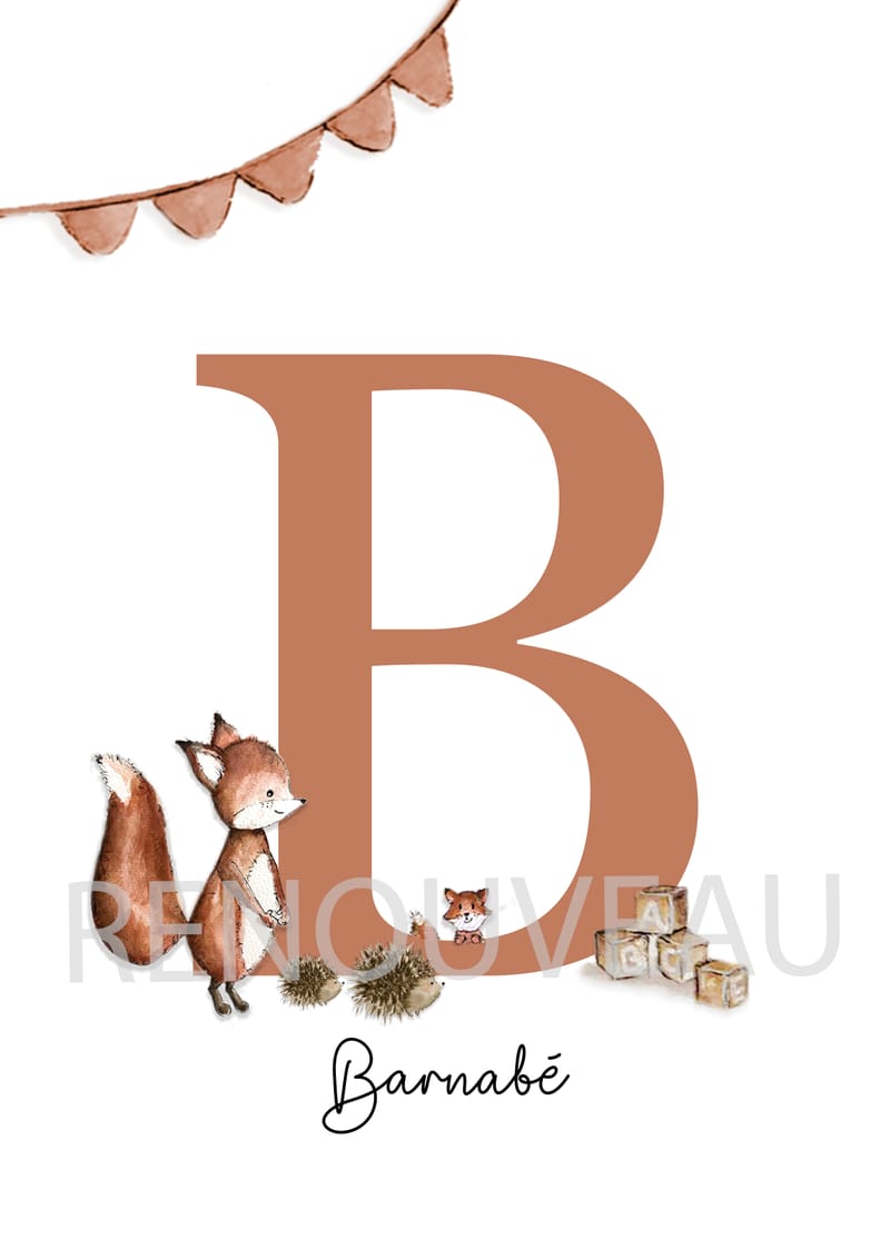 Affiche Lettrine Illustrée