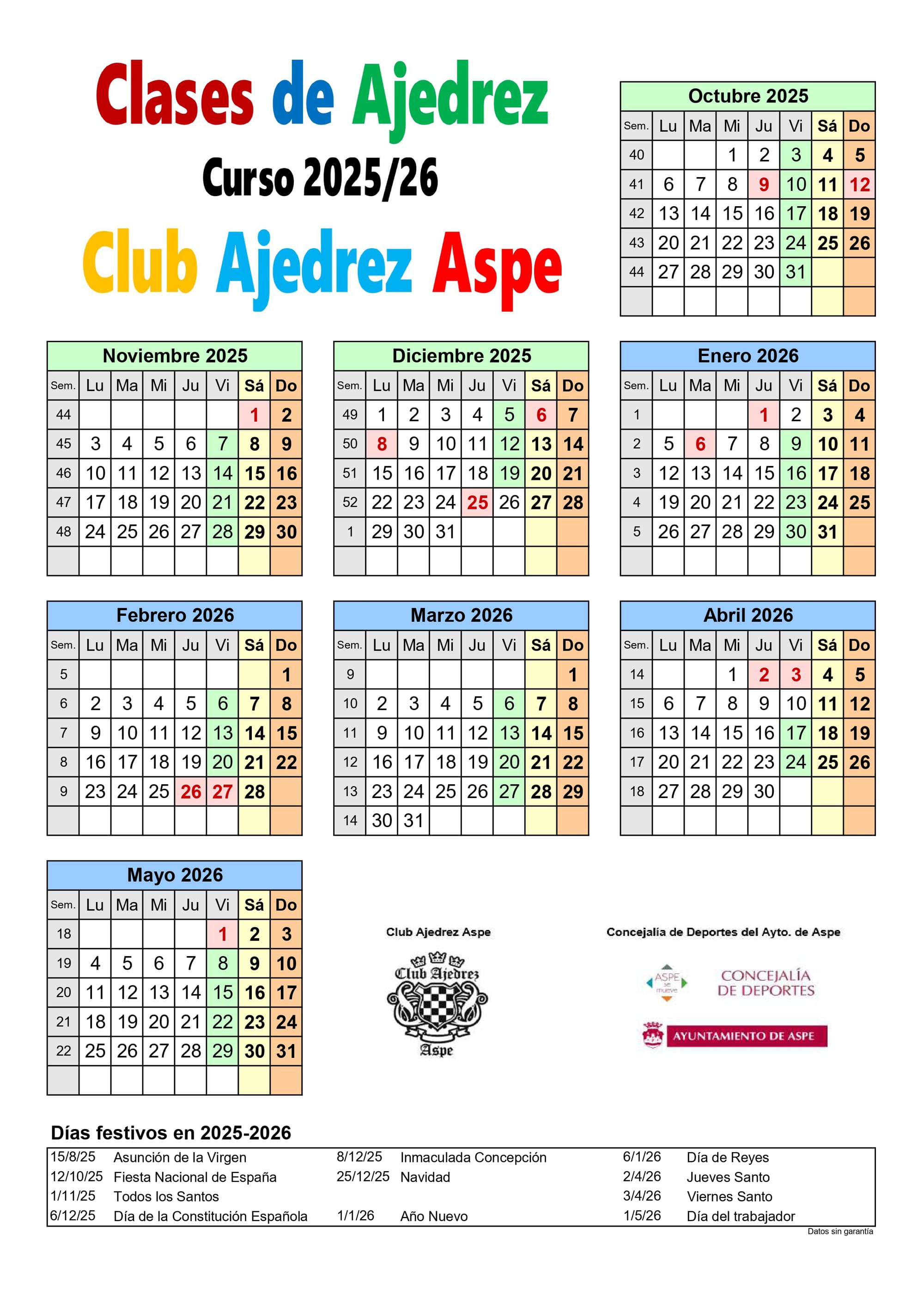 Calendario 2025-2026