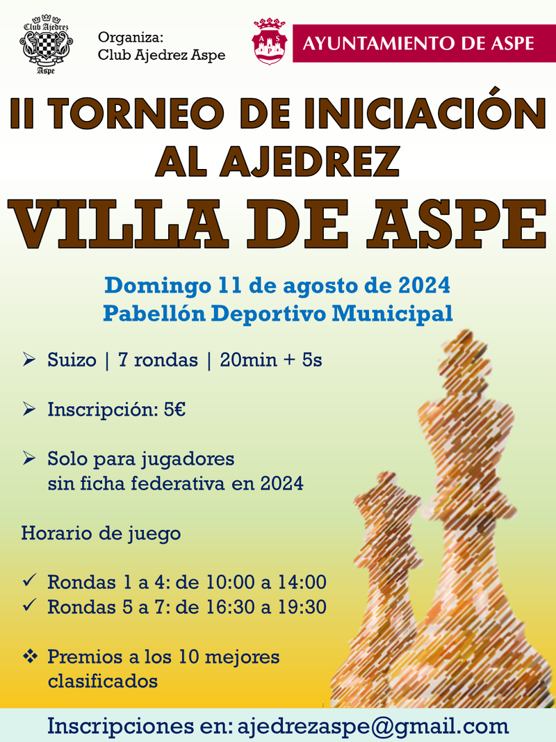 II Torneo de Iniciación al Ajedrez Villa de Aspe
