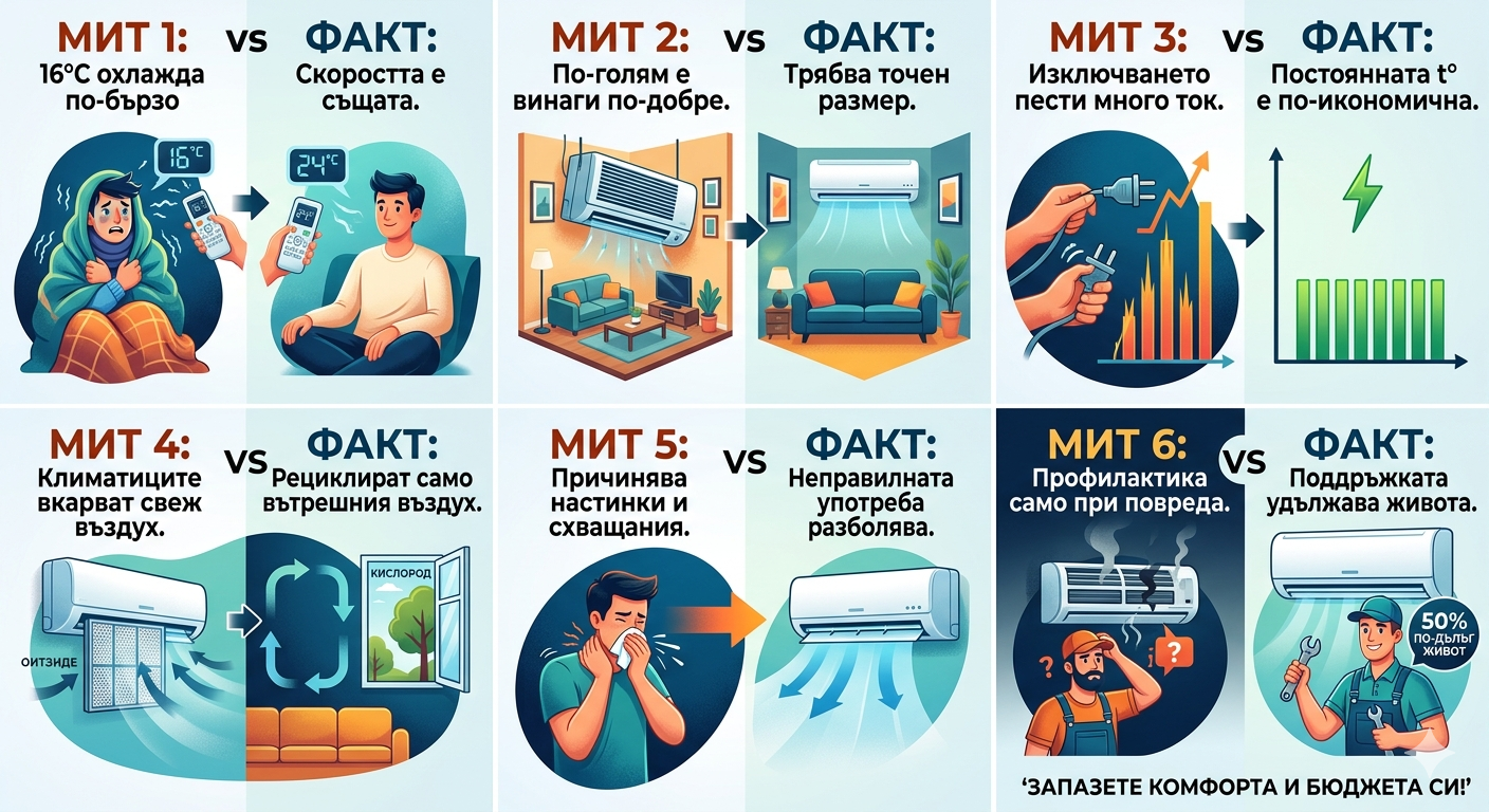Митове и факти за климатиците: Какво трябва да знаете?