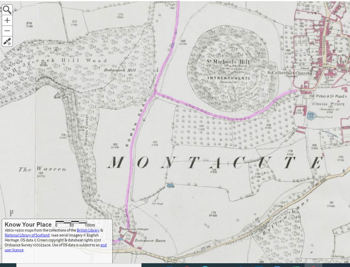 Map showing route from Batemoor Barn to Hedgecock lane, with route branching off to Abbey Farmhouse