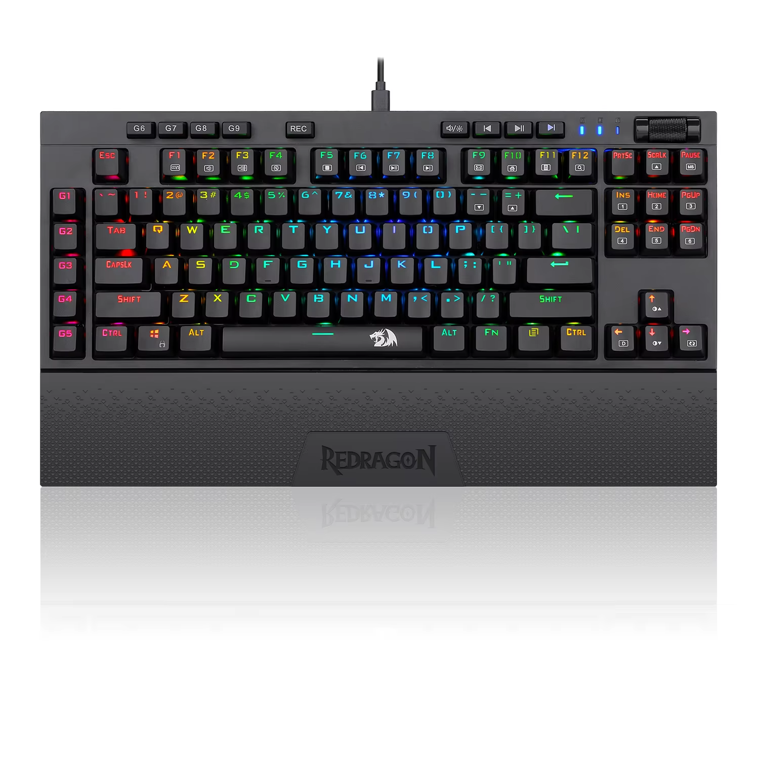Popular Redragon K588 RGB 102 Keys Wrist Rest Mechanical Gaming Keyboard For Gamer