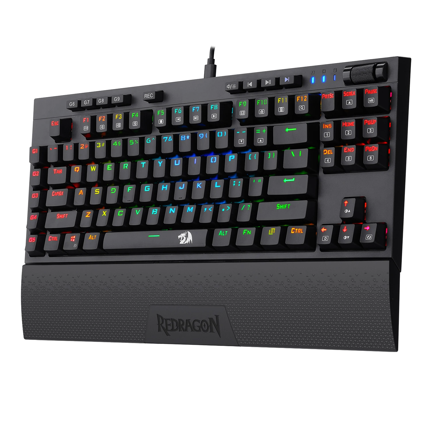 Popular Redragon K588 RGB 102 Keys Wrist Rest Mechanical Gaming Keyboard For Gamer
