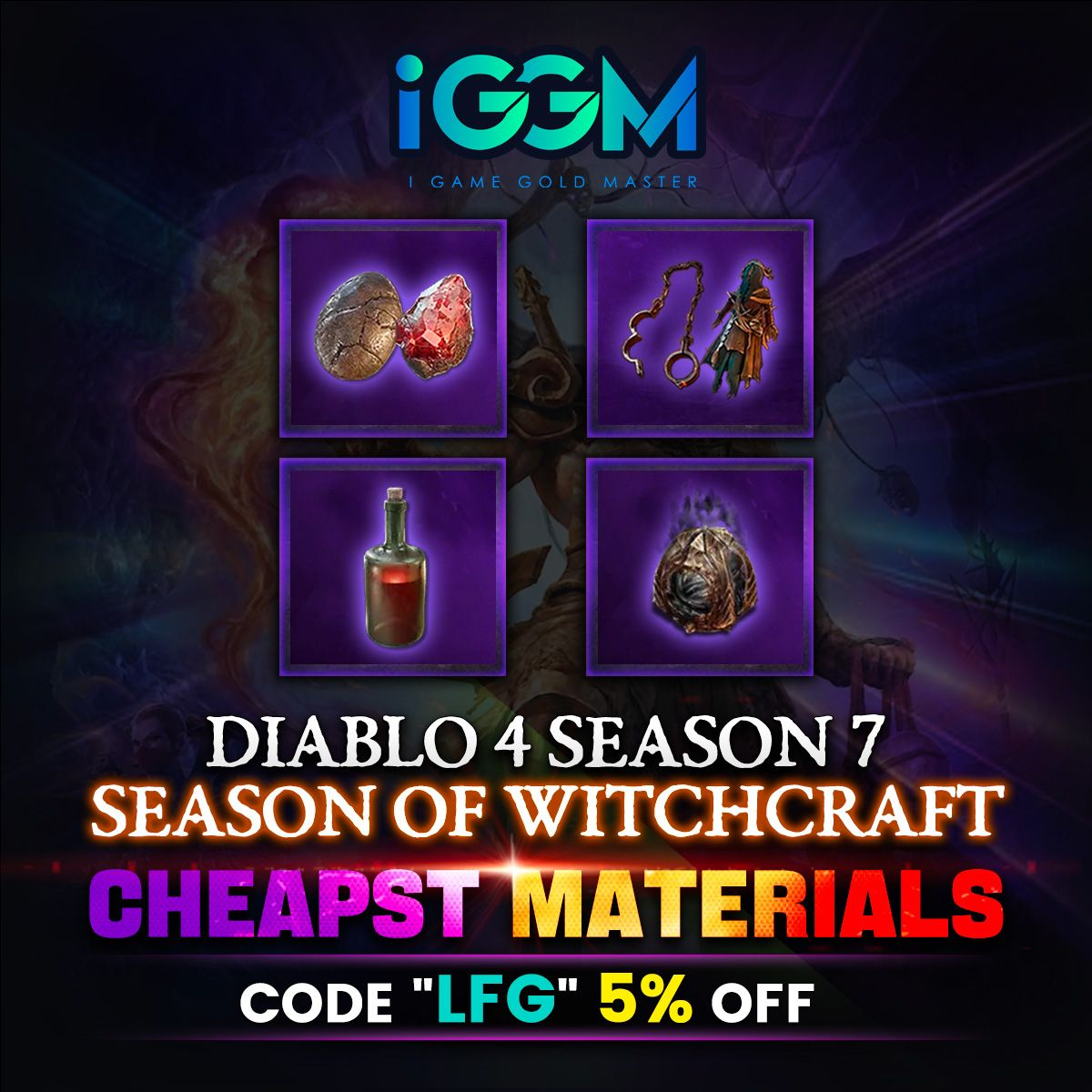 Best Place To Buy Cheap Diablo 4 Season 7 Gold, Items And Power leveling service at IGGM.com