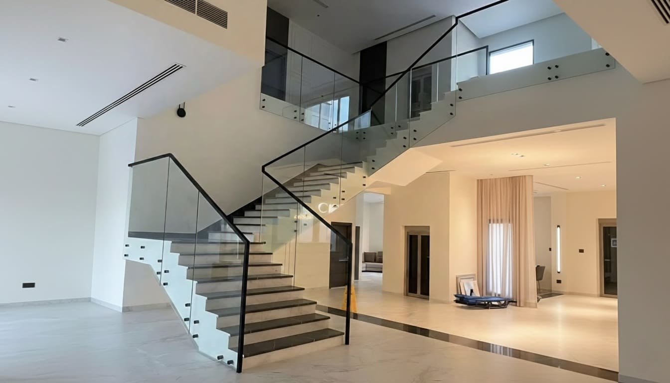 سعر المتر درابزين زجاج