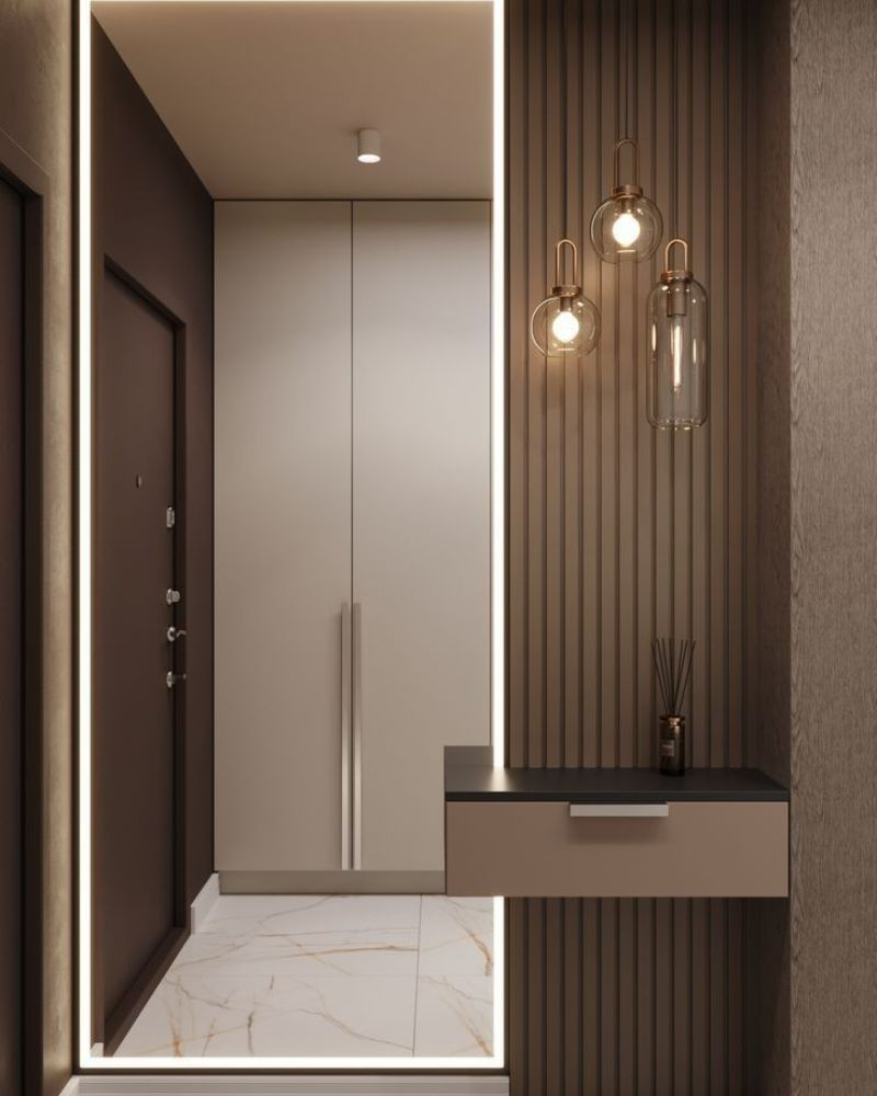 مرايا ديكور مع خط ابيض