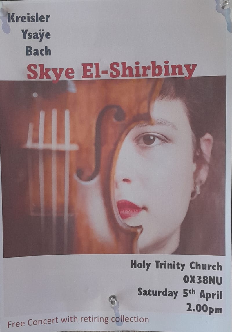 Violin Recital by Skye El-Shirbiny at Holy Trinity Church, Headington Quarry.