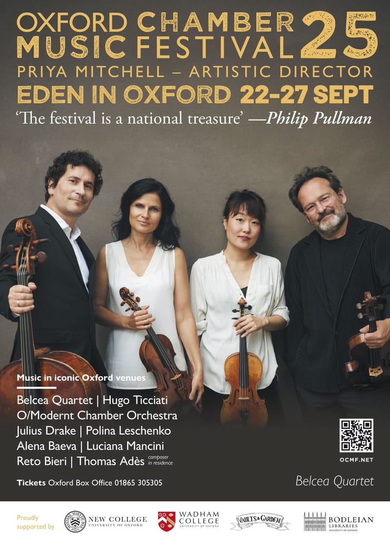 The Belcea Quartet and Reto Bieri Monday 22 Sept Sheldonian Theatre