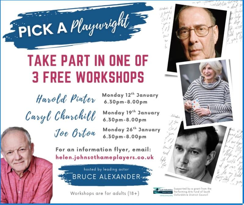 Drama Workshops at Thame Players Theatre 12, 19 and 26 January 2026