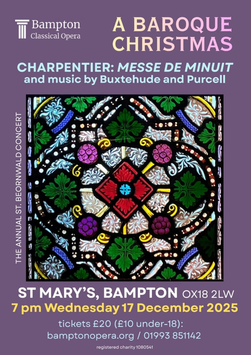 A Baroque Christmas, Bampton Classical Opera, Wednesday 17th December 2025
