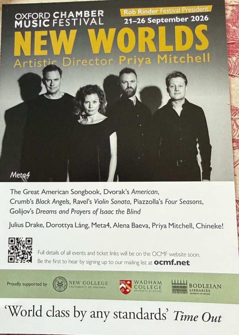 New Worlds: Oxford Chamber Music Festival 21-27 September 2026