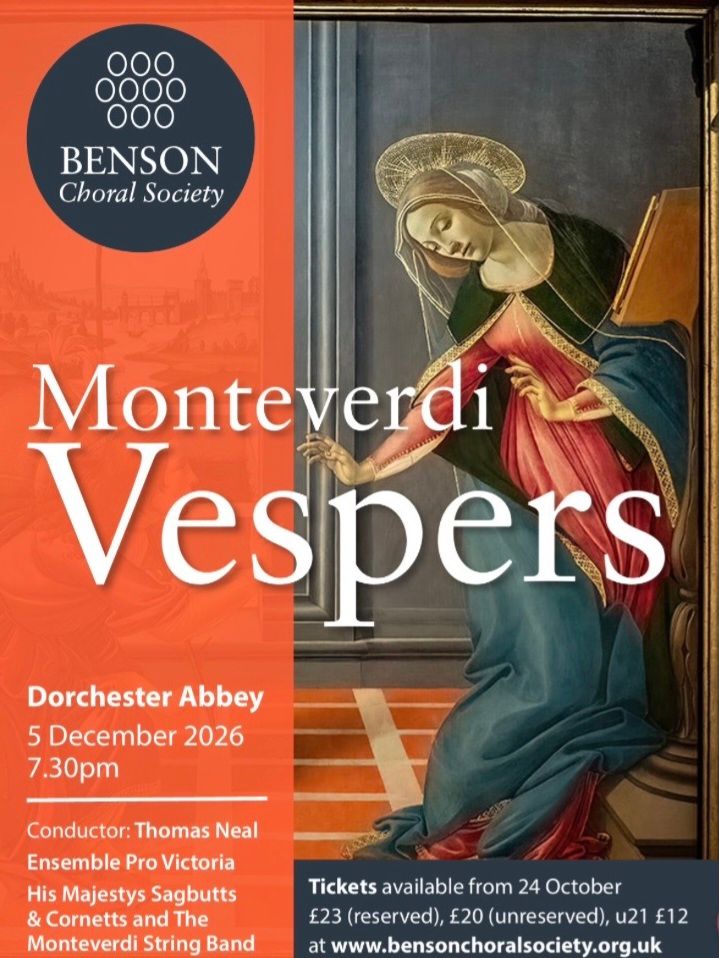 Monteverdi Vespers, Dorchester Abbey, Oxon, 5 Dec 2026