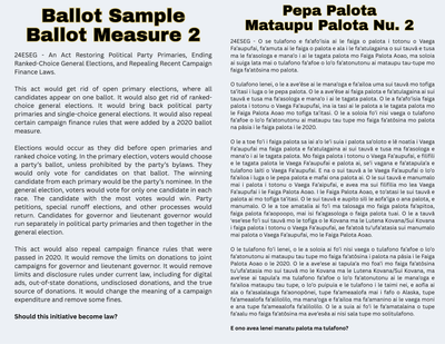 Ranked Choice Voting Facts (Samoan Translation)