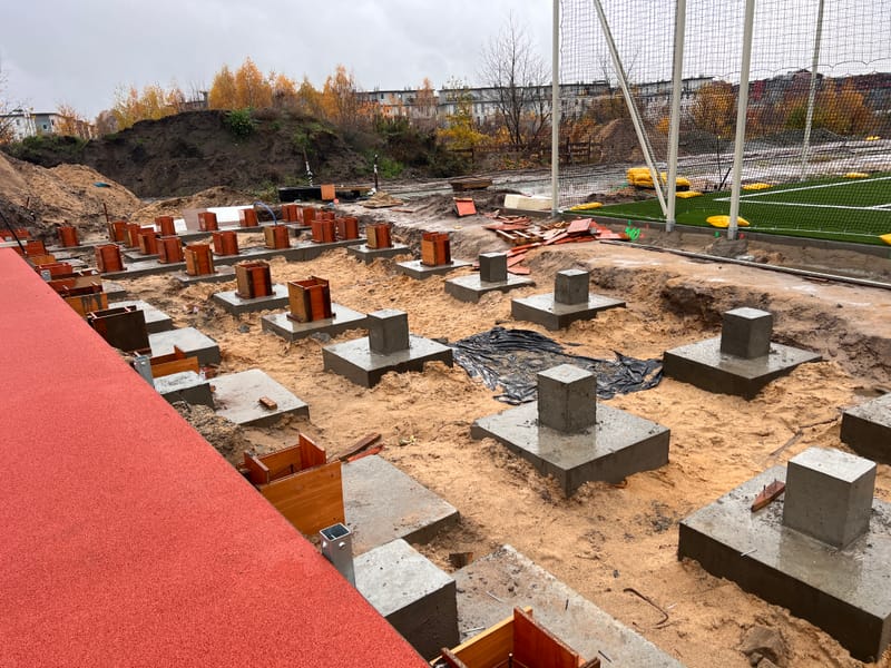 Wykonanie ław i stóp fundamentowych.