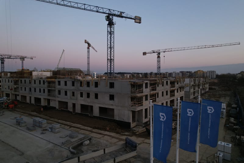 Wykonanie konstrukcji 3 budynków wielorodzinnych.