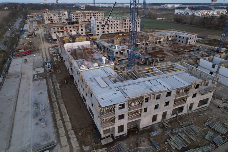 Wykonanie konstrukcji 3 budynków wielorodzinnych.