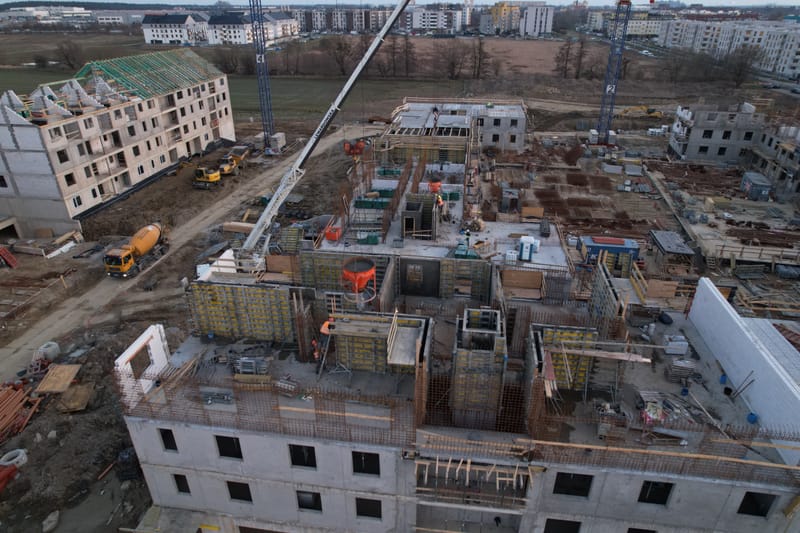 Wykonanie konstrukcji 3 budynków wielorodzinnych.