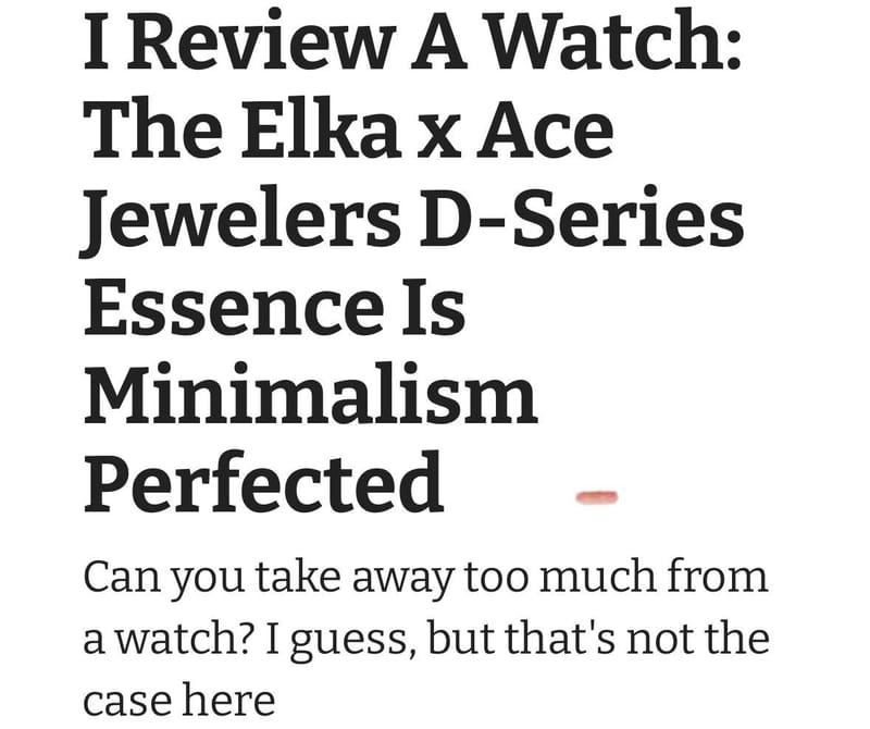 I Review A Watch: The Elka x Ace Jewelers D-Series Essence Is Minimalism Perfected