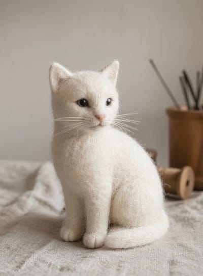 A cat in white wool 23/04/2026