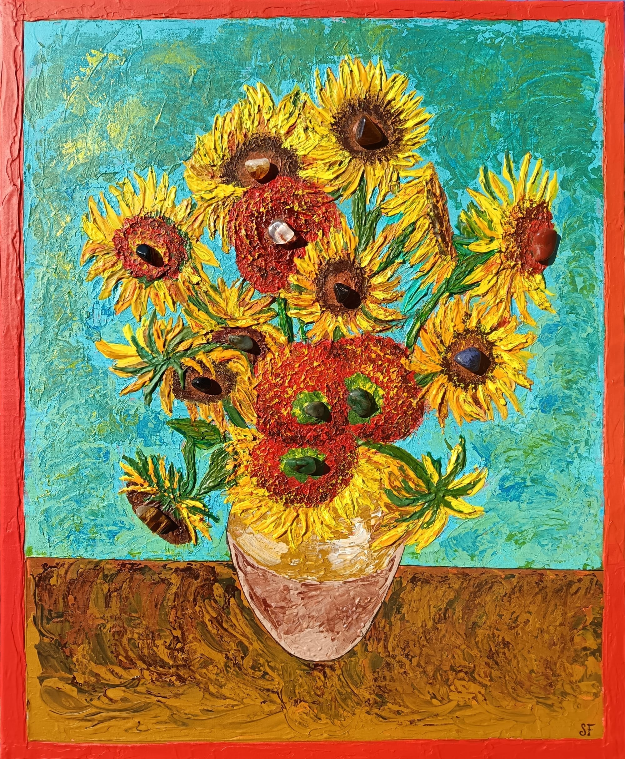 Mes tournesols d'après les tournesols de Vincent Van Gogh