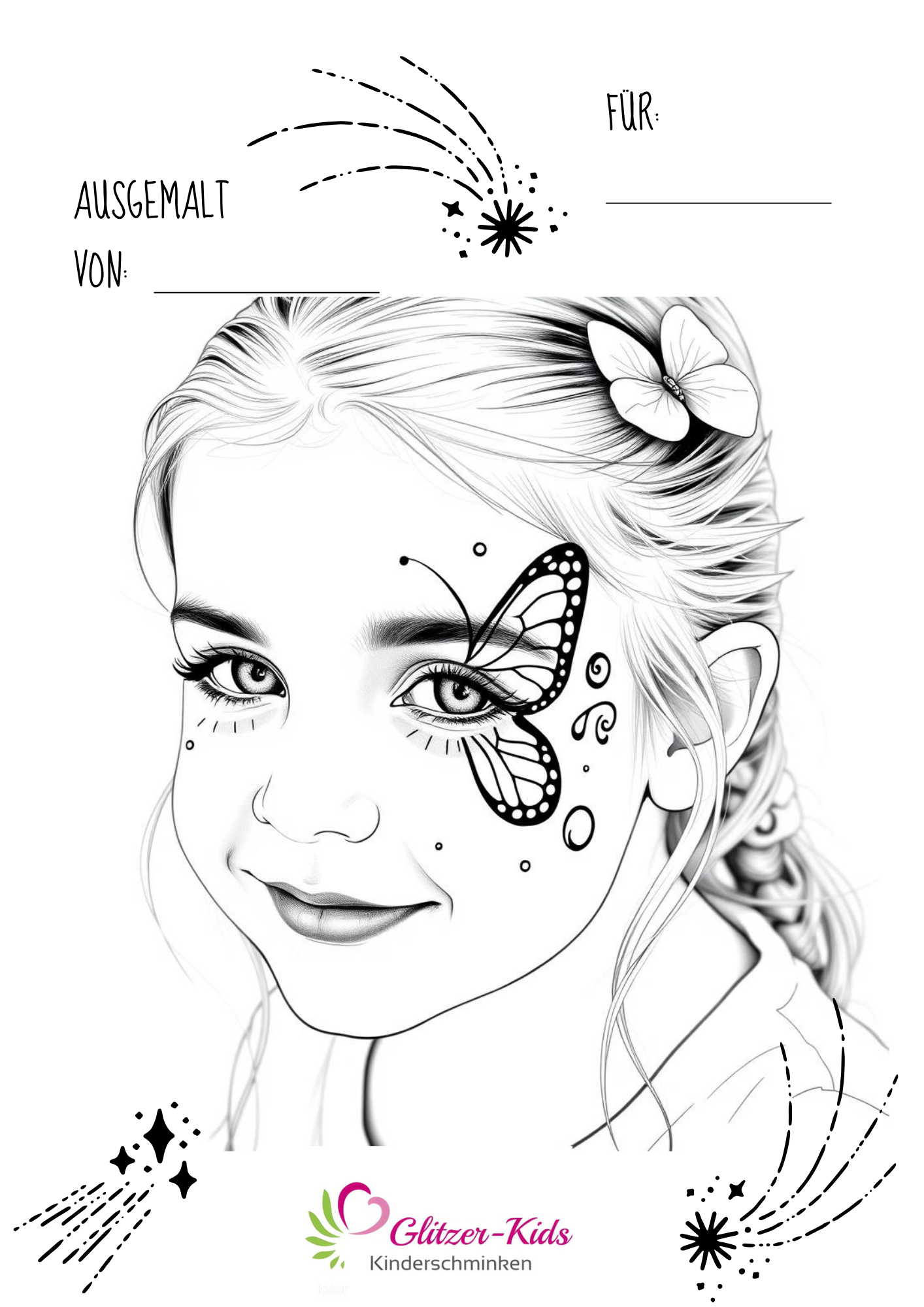 Ausmalbild Schmetterling