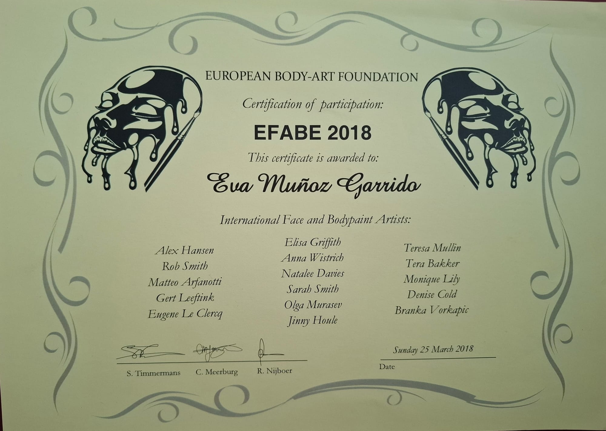Teilnahmezertifikat EFABE 2018