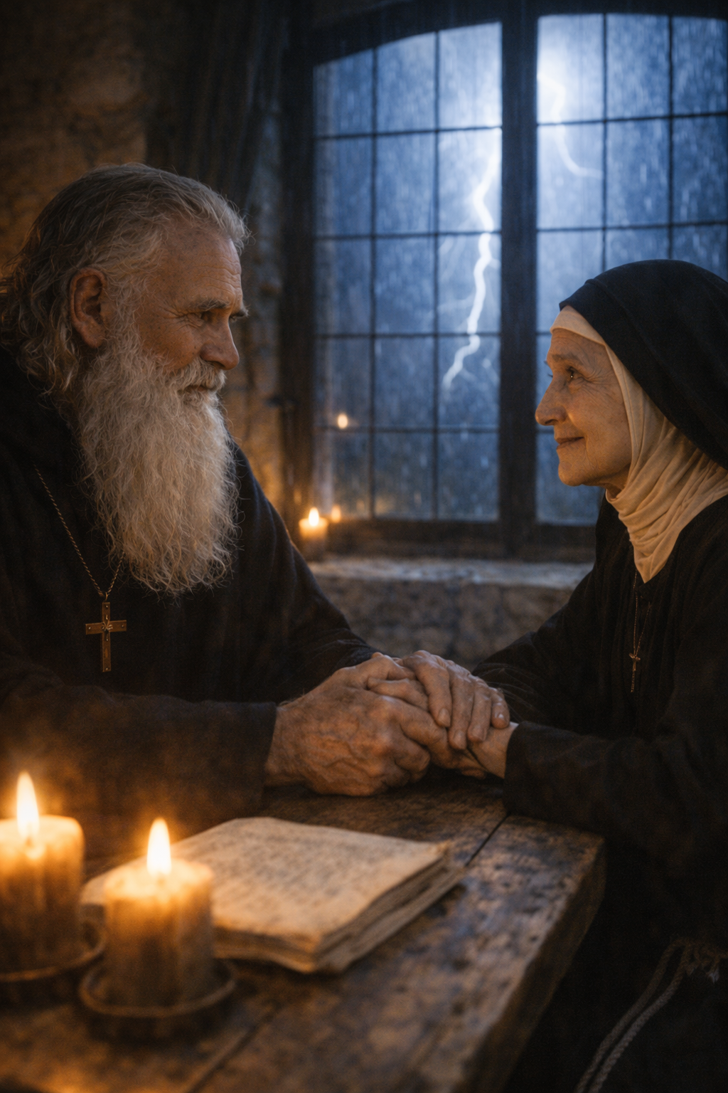 A noite em que São Bento quebra a rígida regra do mosteiro devido ao milagre da tempestade por intercessão de sua irmã gêmea, Santa Escolástica