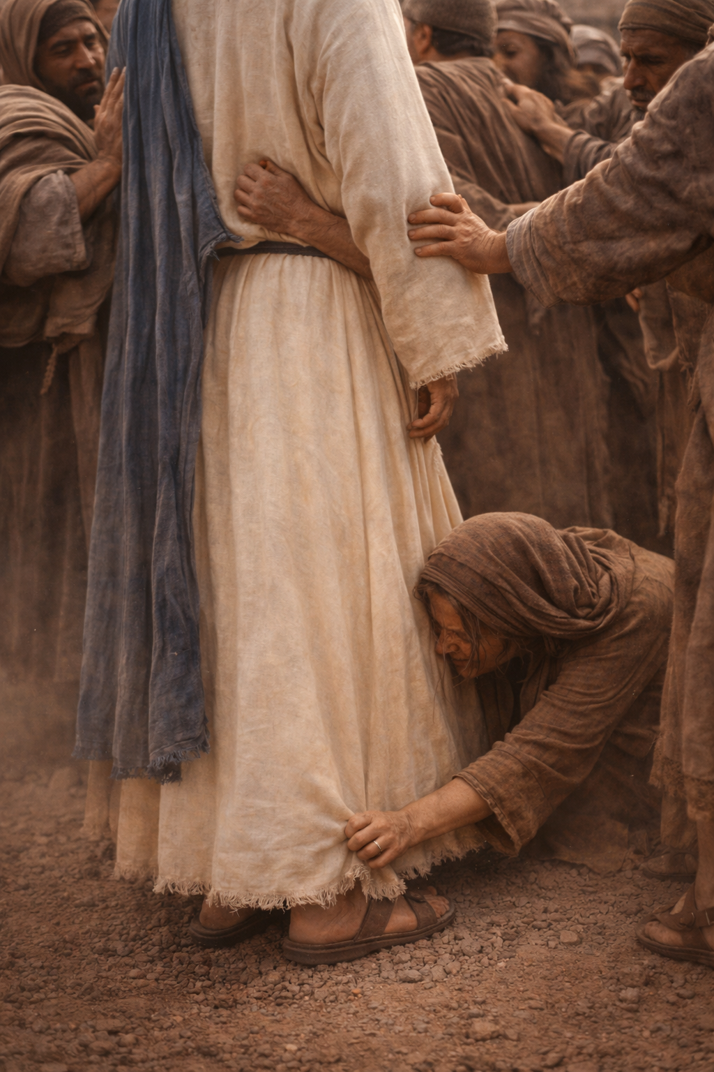 Jesus cura a hemorragia de 12 anos de uma mulher