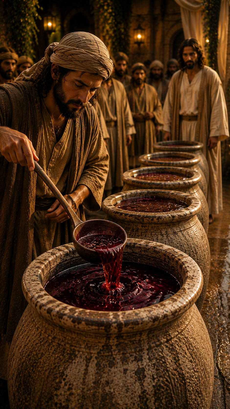 A água transformada em vinho: o primeiro milagre de Jesus