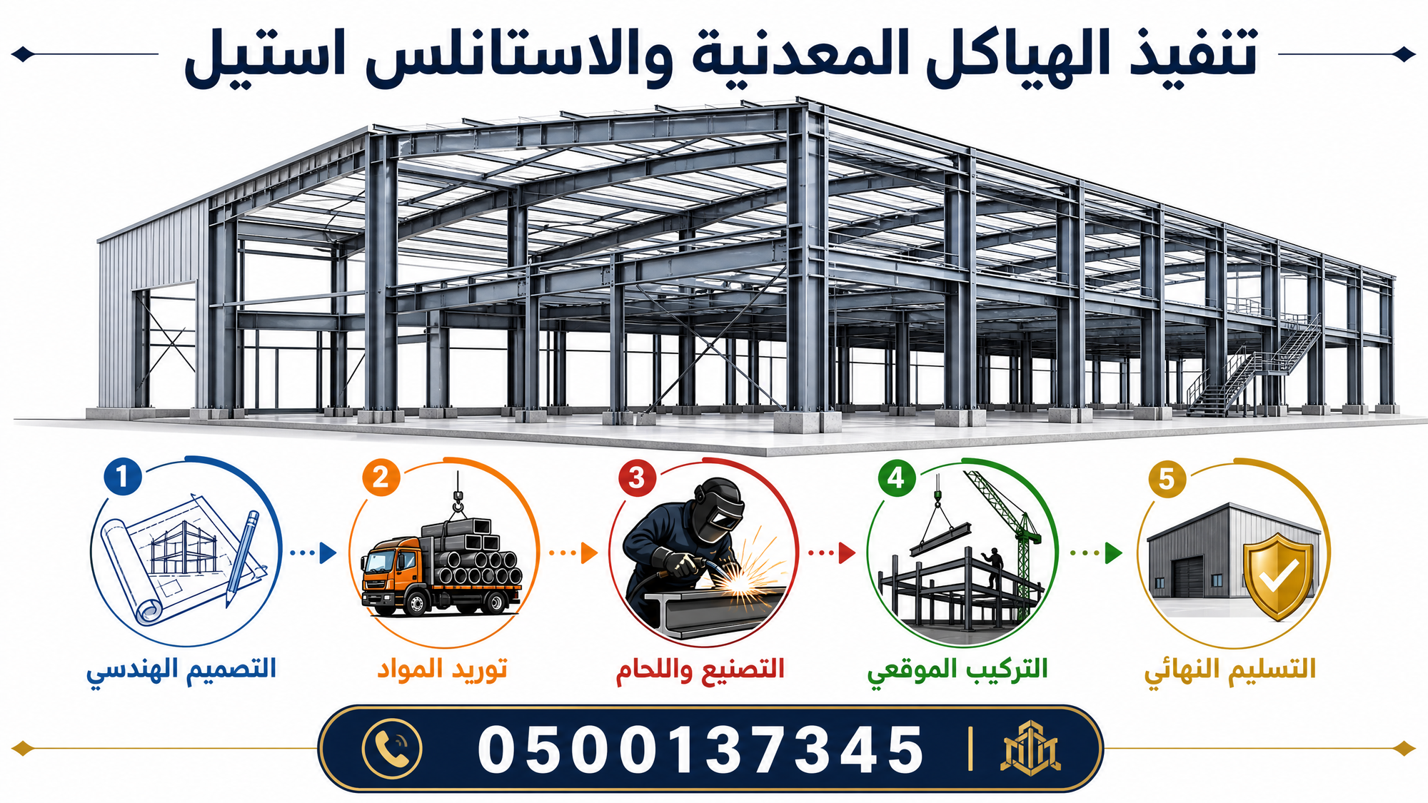 تنفيذ الهياكل المعدنية والاستانلس استيل في السعودية | جودة واحترافية 0500137345