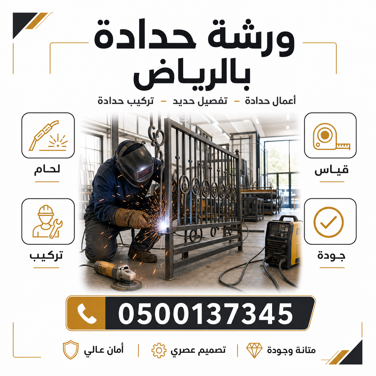ورشة حدادة بالرياض | تنفيذ جميع أعمال الحديد والحدادة والتصميمات المعدنية