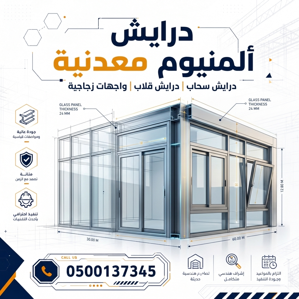 تركيب درايش ألمنيوم في الرياض – جودة عالية وأسعار مناسبة – 0500137345