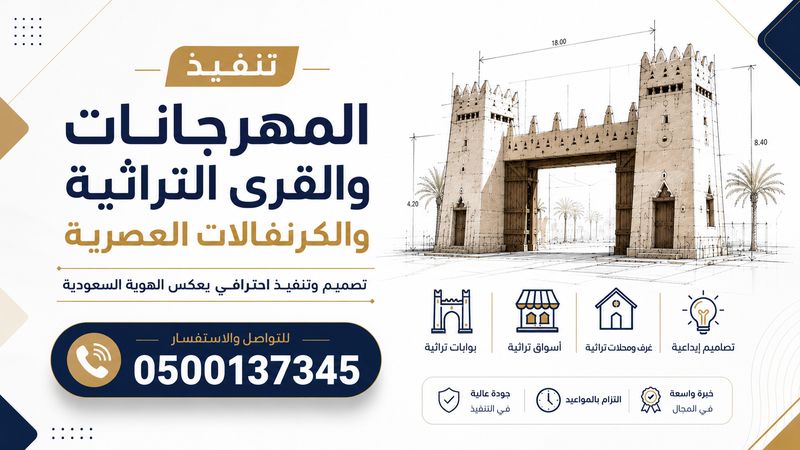 تنفيذ المهرجانات والقرى التراثية والكرنفالات العصرية في السعودية | 0500137345