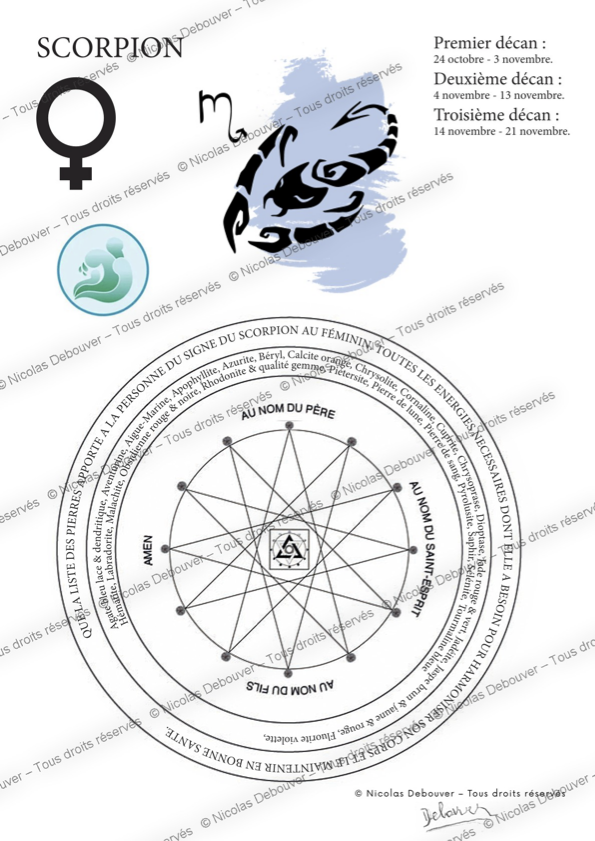 8 - Sceaux Sacrés des Signes Astrologiques : Scorpion féminin