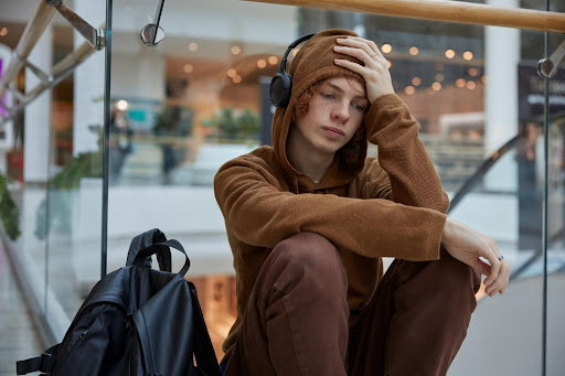 Distressed male teenager