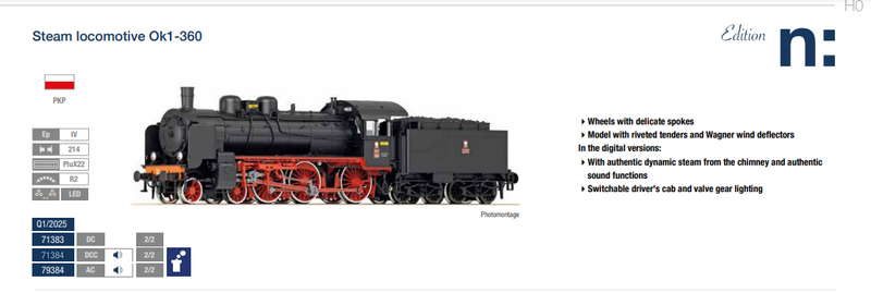 Roco 71384 - Lokomotywa parowa Ok1-360