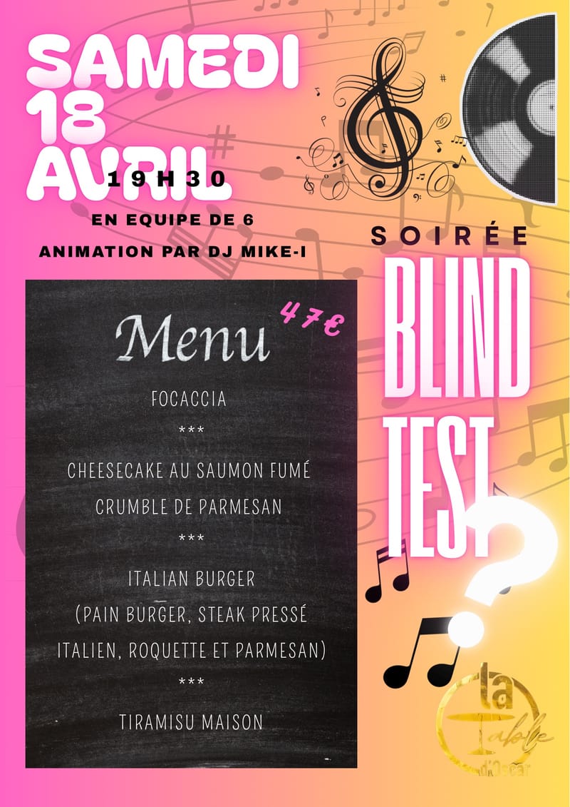 SOIREE BLIND TEST