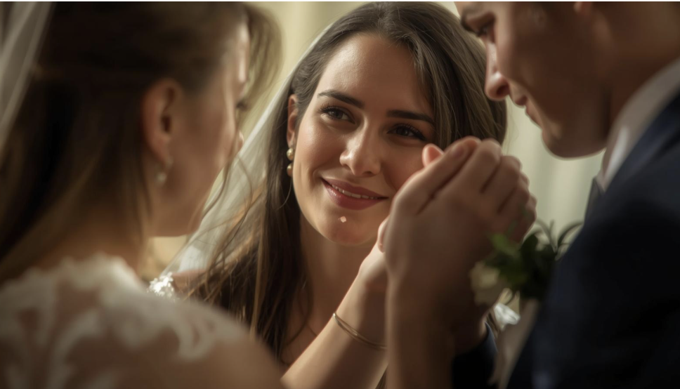 Émotion et connexion humaine pendant un rituel de cérémonie laïque — mariage, hommage, baptême.