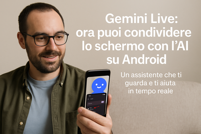 Gemini Live: ora puoi condividere lo schermo con l’AI su Android