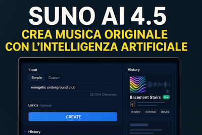 Suno AI 4.5: crea musica originale con l’intelligenza artificiale in pochi secondi