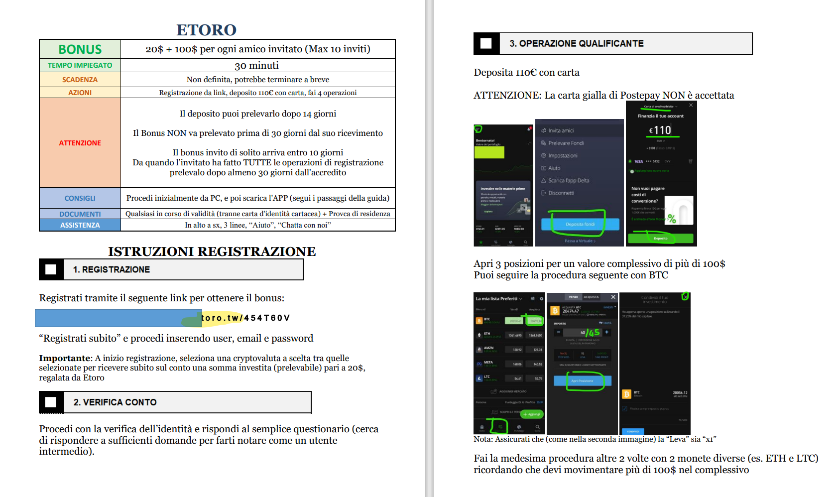 eToro Soldi Promozione