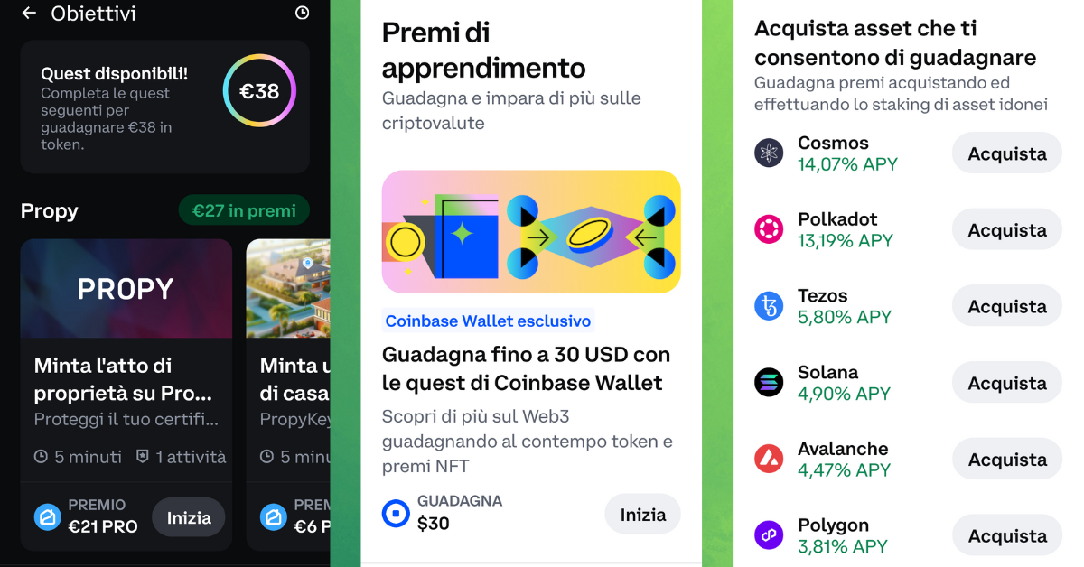 coinbase, guadagnare crypto, exchange crypto