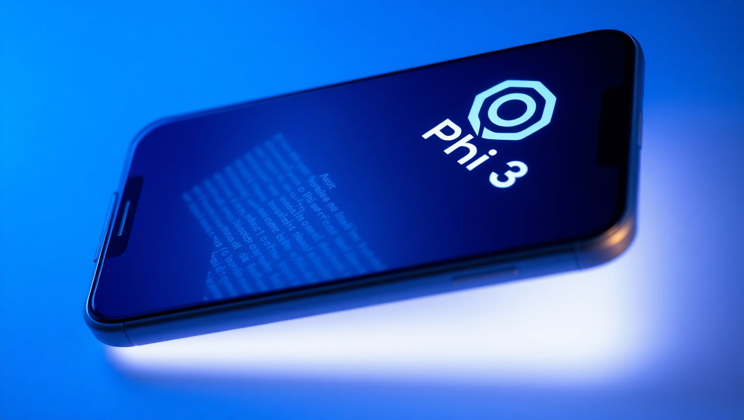 Un'interfaccia AI su smartphone con modello Phi-3 attivo, che genera testo in tempo reale da prompt utente.