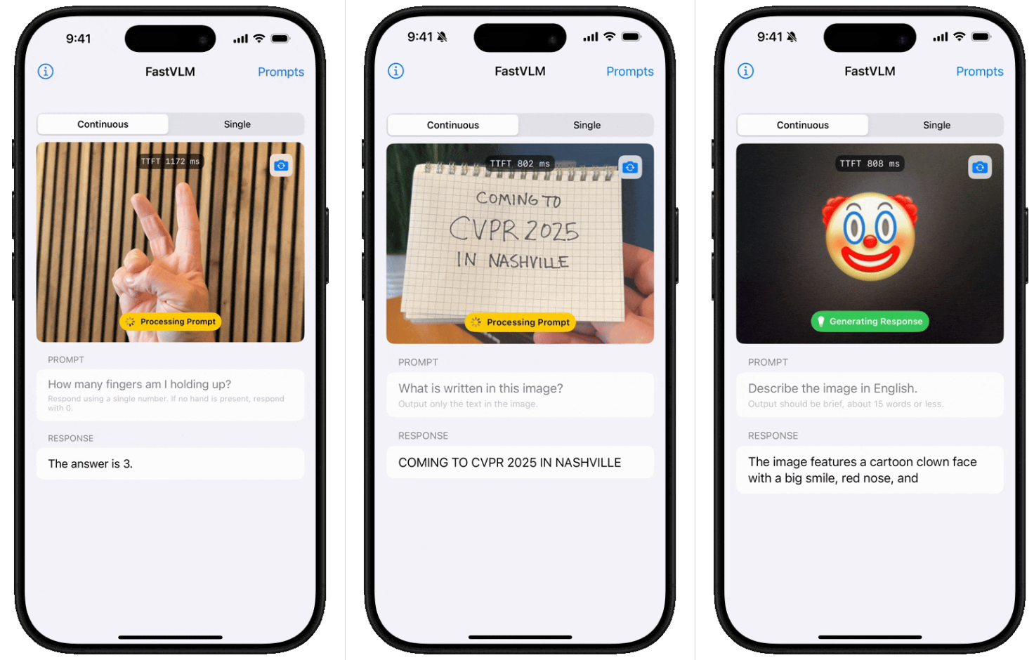 FastVLM su iPhone mentre l’AI elabora immagini ad alta risoluzione, ambiente tech e logo Apple visibile