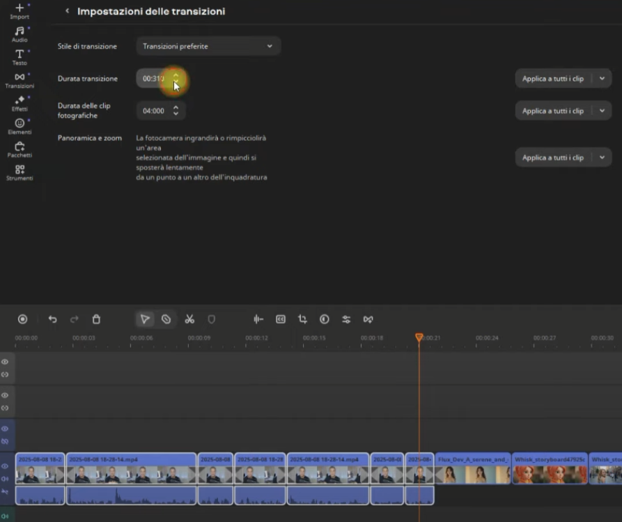 Movavi AI Transizioni Video automatiche editing auto