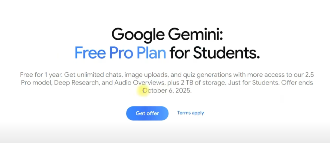 Google AI pro per Studenti 1 anno gratis