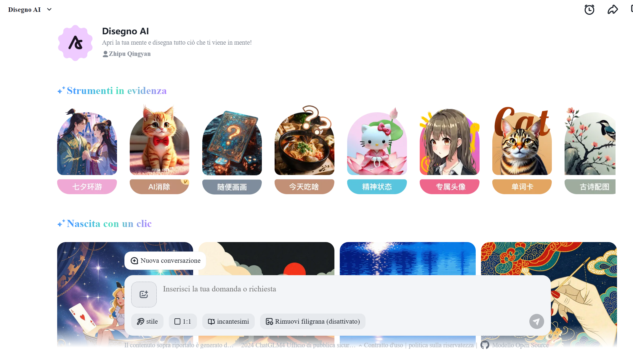 ChatGLM AI Immagini editor