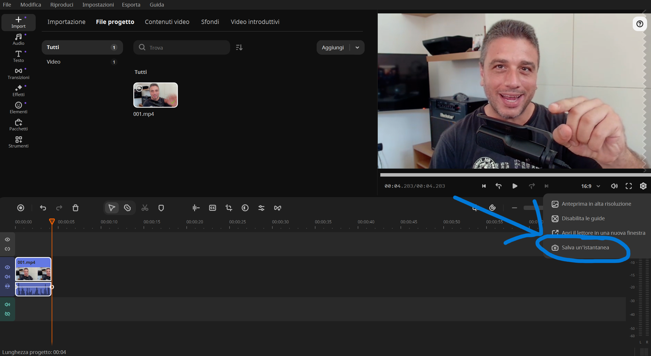 Movavi Video editor Frame per video AI